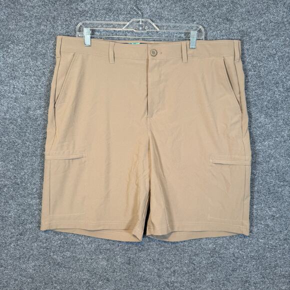 Birdie Bound Shorts Mens 40 Beige Khaki Chino Performance Stretch Golf Shorts - Picture 1 of 7